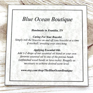 POPPIE | Dead Sea Jasper+Blue Howlite+Rosewood | Essential Oil Aromatherapy Diffuser Bracelet - 7.5" 6mm | Stackable | E.O. Blend | Gift Box