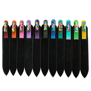 Artisan Crystal Glass Nail Files with Handcrafted Dichroic Embellishments